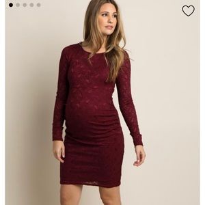 Pink Blush Burgundy Maternity Dress